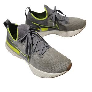 Nike React Fly Knit Size 8 Mens Gray and Neon